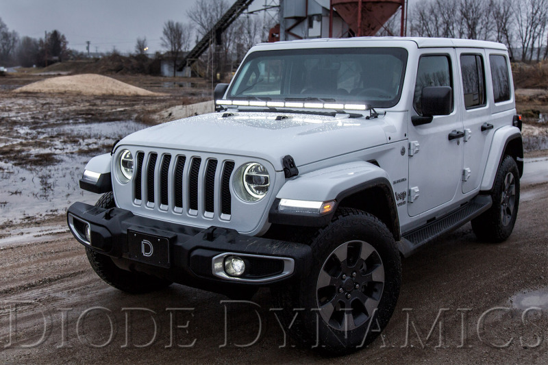 Jeep Gladiator LED Light Bar Kit - Hood - Diode Dynamics - SS50 Stage Series - Amber - `18-`21